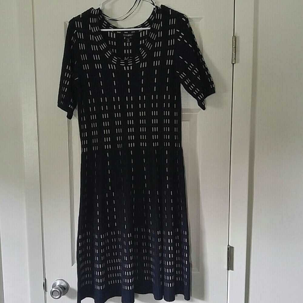Roz & Ali Navy Patterned Dress